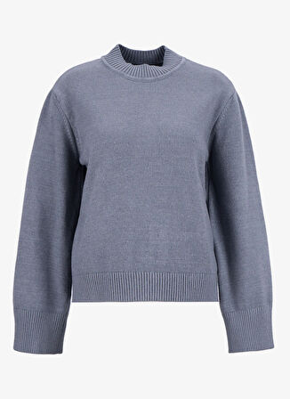 Fabrika Yarım balıkçı Yaka Dar Düz Antrasit Kazak Kadın F5WL-KZK0309