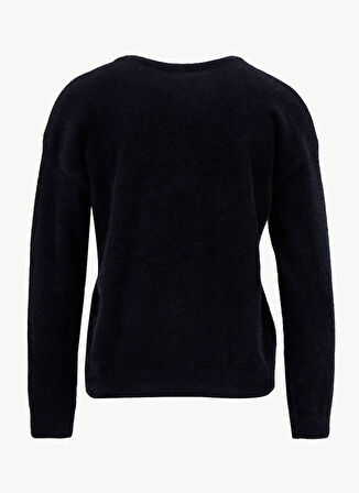 Fabrika Bisiklet Yaka Basic Düz Siyah Kazak Kadın F5WL-KZK0415