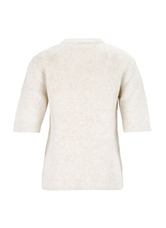 Fabrika Bisiklet Yaka Relaxed Düz Ekru Kazak Kadın F5WL-KZK0147