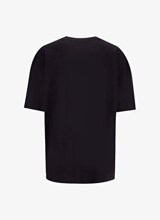 Fabrika Bisiklet Yaka Taşlı Siyah Kadın T-Shirt F5WL-TST0246