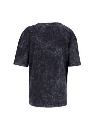 Fabrika Bisiklet Yaka Taşlı Antrasit Kadın T-Shirt F5WL-TST0243