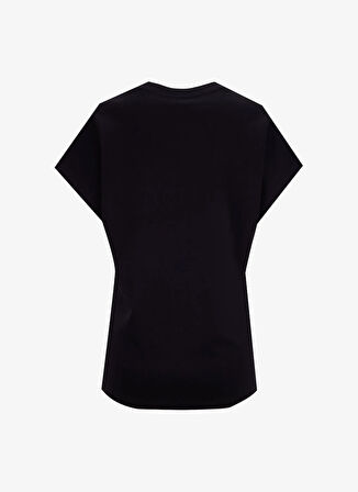 Fabrika Bisiklet Yaka Taşlı Siyah Kadın T-Shirt F5WL-TST0247