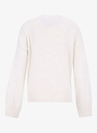 Fabrika Yarım balıkçı Yaka Loose Fit Jakarlı Ekru Kazak Kadın F5WL-KZK0263