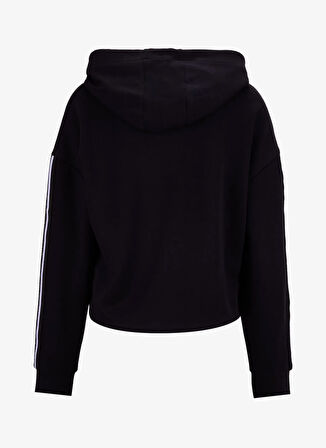 Fabrika Kapüşon Yaka Düz Siyah Kadın Sweatshırt F5WL-SWT0042