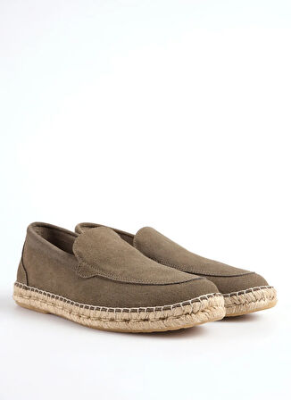 Abarca Deri Haki Erkek Espadril MOCASIN LISO
