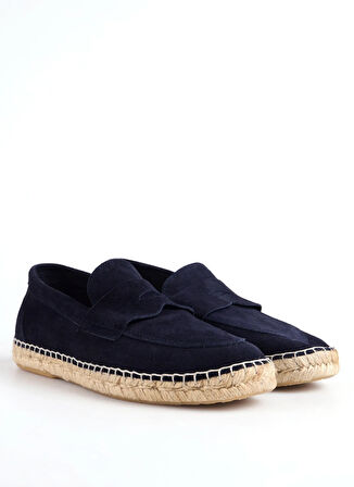 Abarca Deri Lacivert Erkek Espadril MOCASIN