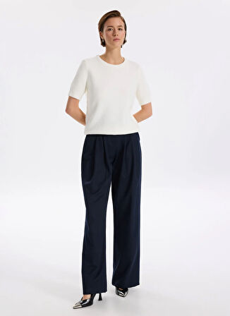 Fabrika Normal Bel Geniş Fit Lacivert Kadın Pantolon F5WL-PNT0144