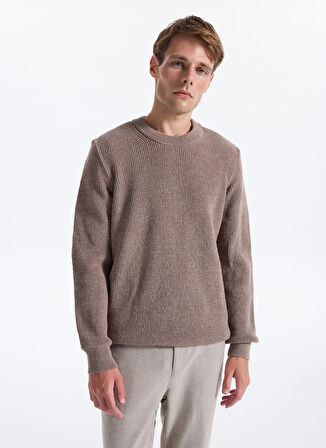 Fabrika Bisiklet Yaka Regular Fit Düz Vizon Erkek Kazak FC4WM-KZK 2599.