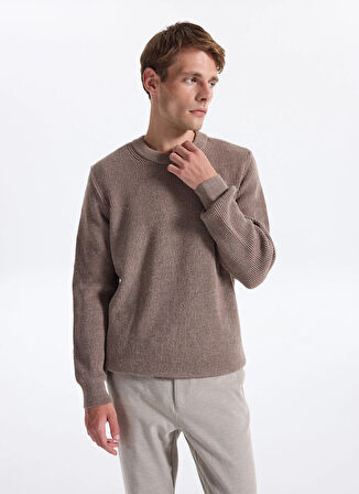 Fabrika Bisiklet Yaka Regular Fit Düz Vizon Erkek Kazak FC4WM-KZK 2599.