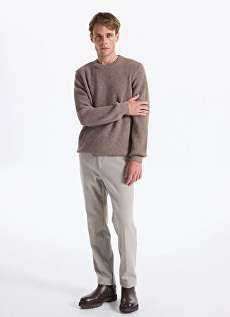 Fabrika Bisiklet Yaka Regular Fit Düz Vizon Erkek Kazak FC4WM-KZK 2599.