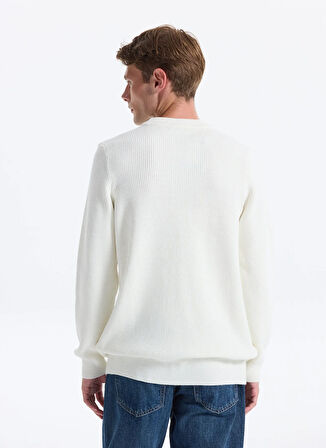 Fabrika Bisiklet Yaka Regular Fit Düz Ekru Erkek Kazak FC4WM-KZK 2599.