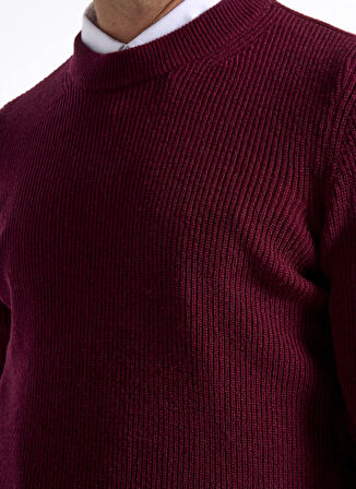 Fabrika Bisiklet Yaka Regular Fit Düz Bordo Erkek Kazak FC4WM-KZK 2599.