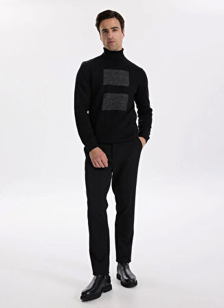 Fabrika Normal Bel Normal Paça Slim Fit Siyah Erkek Pantolon F5WM-PNT 2536
