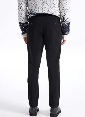 Fabrika Bağlamalı Bel Duble Paça Jogger Siyah Erkek Pantolon F5WM-PNT 2537