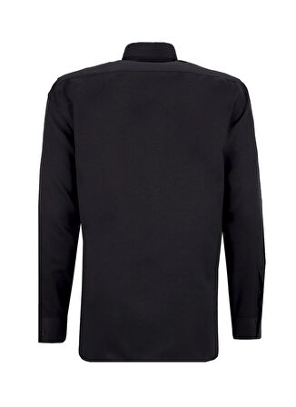 Fabrika Regular Fit Gömlek Yaka Armürlü Siyah Erkek Gömlek MAYDOS-Y 400