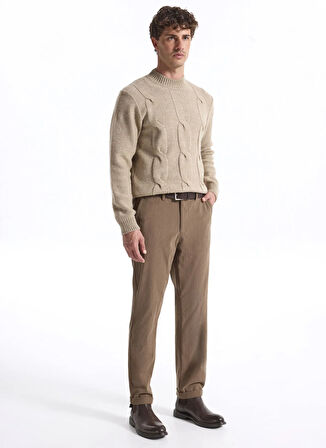 Fabrika Bağlamalı Bel Duble Paça Jogger Açık Haki Erkek Pantolon F5WM-PNT 2537