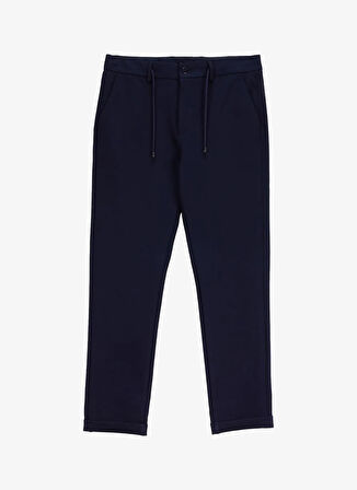 Fabrika Bağlamalı Bel Duble Paça Jogger Lacivert Erkek Pantolon F5WM-PNT 2531