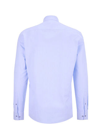 Fabrika Slim Fit Gömlek Yaka Armürlü Mavi Erkek Gömlek MAYDOS-Y 305