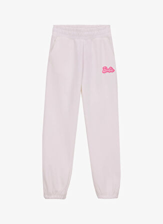 Barbie Lastikli Paça Ekru Kız Çocuk Eşofman Altı BRB5WG-EA6048