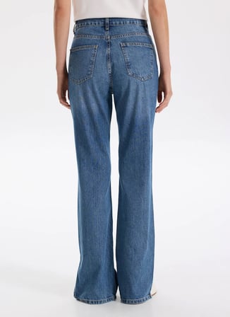 İndigo Kadın %100 Pamuk Straight Denim Pantolon F5WL-PNT0190