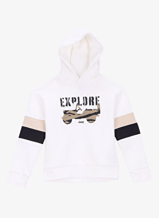 Jeep Baskılı Erkek Çocuk Ekru Sweatshırt J5WB-SWT7720