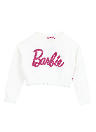 Barbie Baskılı Kız Çocuk Ekru Sweatshırt BRB5WG-SWT6084