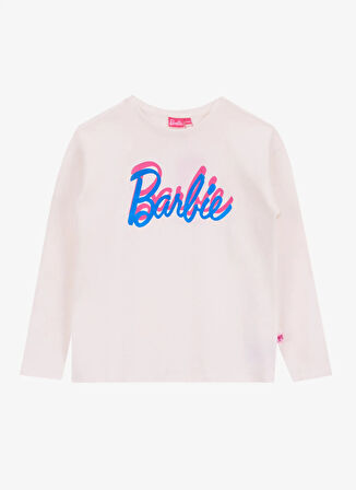 Barbie Baskılı Ekru Kız Çocuk T-Shirt BRB5WG-TST6142