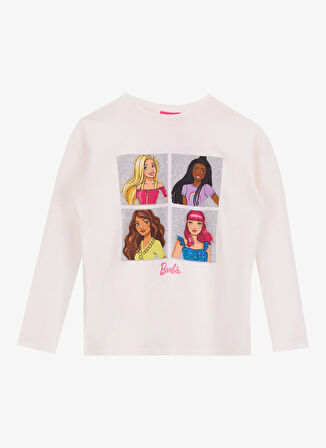 Ekru Kız Çocuk Baskılı T-Shirt BRB5WG-TST6022