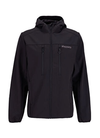 Discovery Expedition D5WM-MNT3722 Siyah Kapüşon Yaka Relaxed Düz Erkek Sweatmont