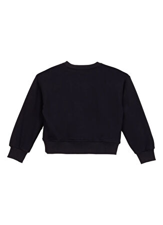 Jeep Baskılı Kız Çocuk Siyah Sweatshırt J5WG-SWT7552