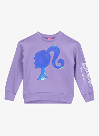 Barbie Baskılı Kız Çocuk Lila Sweatshırt BRB5WG-SWT6038