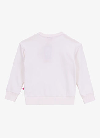 Barbie Baskılı Kız Çocuk Beyaz - Lila Sweatshırt BRB5WG-SWT6624