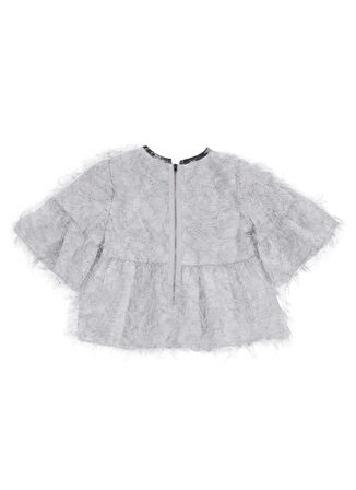 Barbie Payetli Gümüş Kız Çocuk Bluz BRB5WG-BLZ6203