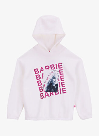 Barbie Baskılı Kız Çocuk Ekru Sweatshırt BRB5WG-SWT6634