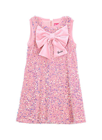 Barbie Pullu Gül Kurusu Kız Çocuk Abiye Elbise BRB5WG-ELB6660