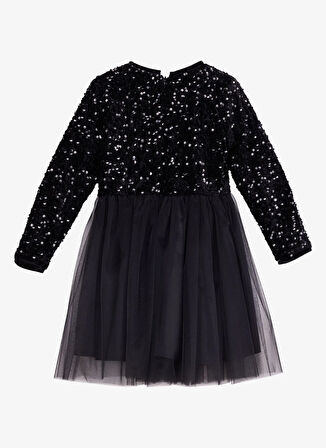 Barbie Pullu Siyah Kız Çocuk Abiye Elbise BRB5WG-ELB6661