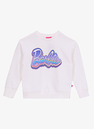 Barbie Baskılı Kız Çocuk Ekru Sweatshırt BRB5WG-SWT6627