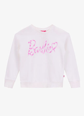 Barbie Baskılı Kız Çocuk Ekru Sweatshırt BRB5WG-SWT6625