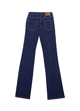 Fabrika Yüksek Bel Geniş Paça Flare Koyu İndigo Kadın Denim Pantolon F5WL-PNT0193