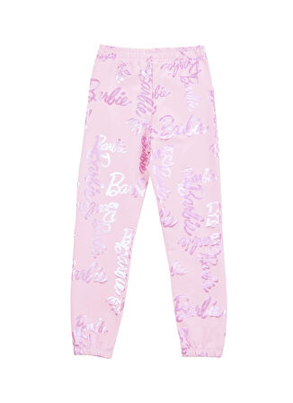 Barbie Lastikli Paça Pembe Kız Çocuk Eşofman Altı BRB5WG-EA6602