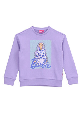 Barbie Baskılı Kız Çocuk Lila Sweatshırt BRB5WG-SWT6621