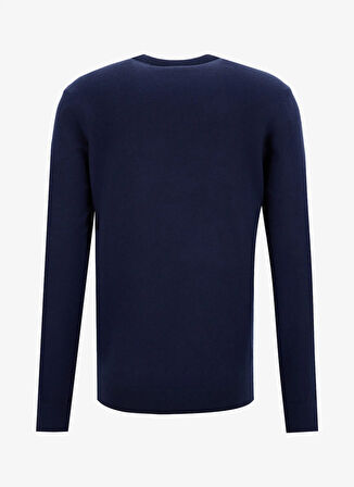 Fabrika Bisiklet Yaka Slim Fit Düz Lacivert Erkek Kazak F5WM-KZK 2883