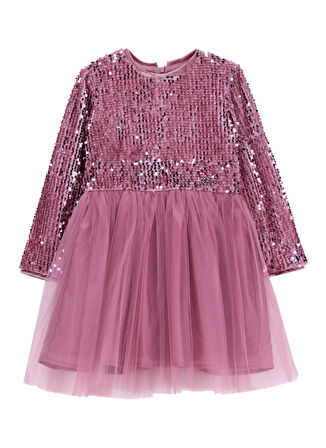 Barbie Pullu Pembe Kız Çocuk Abiye Elbise BRB5WG-ELB6661