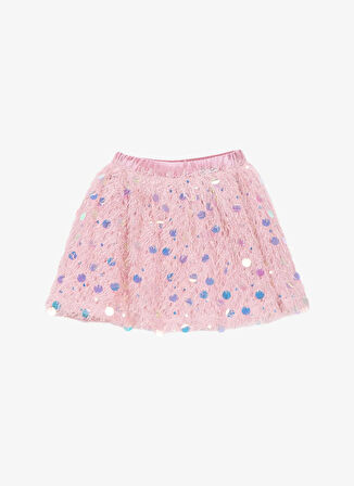 Barbie Lastikli Bel Normal Pudra Pullu Kısa Kız Çocuk Etek BRB5WG-ETK6694