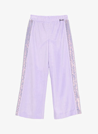 Barbie Lastikli Bel Normal Paça Lila Kız Çocuk Pantolon BRB5WG-PNT6206