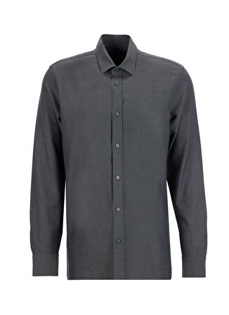 Fabrika Slim Fit Gömlek Yaka Düz Haki Erkek Gömlek F5WM-GML 2574