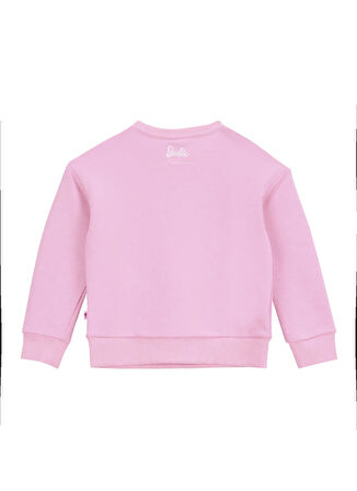 Barbie Baskılı Kız Çocuk Pembe Sweatshırt BRB5WG-SWT6023