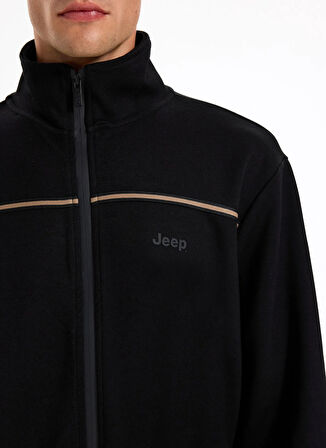 Jeep Dik Yaka Düz Siyah Erkek Sweatmont J5WM-SWT7330