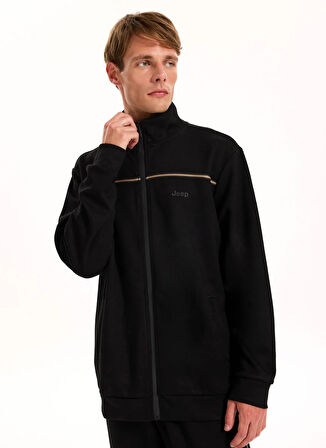 Jeep Dik Yaka Düz Siyah Erkek Sweatmont J5WM-SWT7330