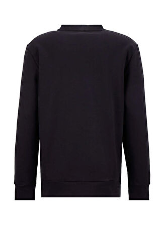 Jeep Bisiklet Yaka Baskılı Siyah Erkek Sweatshırt J5WM-SWT7693